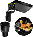 Car Cup Holder Tray -Expander- 3 in 1 Detachable Food Table Tray with Solid Base - Road Trip Essentials Accessories Gadgets - Fits Yeti, Hydro Flask 32/40 oz-1