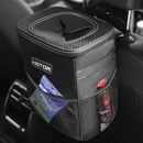 Car Trash Can with Lid and Storage Pockets - 100% Leak-Proof Organizer, Waterproof Garbage Can, Multipurpose Trash Bin for Car, 2 Gallons, Black-1