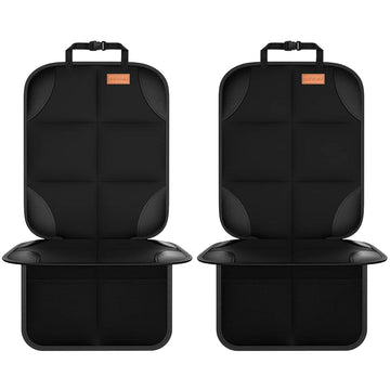 Car Seat Protector, 2Pack Seat Protector Protect Child Seats with Thickest Padding and Non-Slip Backing Mesh Pockets for Baby and Pet, Sedan SUV Truck (Black)