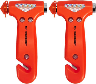 2-Pack Car Safety Hammer Seatbelt Cutter, Auto Emergency Escape Hammer with Window Glass Breaker and Seat Belt Cutter, Striking Red Escape Tool for Car Accidents