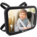 Large Shatterproof Baby Car Mirror - Safety Baby Car Seat Mirror - Baby Car Mirror for Back Seat Rear Facing Infant - Car seat Mirrors - Fully Assembled Baby Mirror For Car (Matte Black)-1