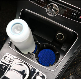4 Pack Car Cup Holder Coaster, 2.75 Inch Diameter Non-Slip Universal Insert Coaster, Durable, Suitable for Most Car Interior, Car Accessory for Women and Men (Deep Blue)