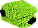 Car Wash Mitt Microfiber, 2PK-Scratch & Lint-Free, Premium Chenille Microfiber Wash Mitt Car Wash Brush-Green Regular Size (7.12''X10.14'')-1