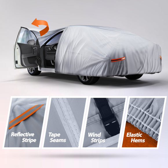 Waterproof All Weather Car Cover compatible with 2003-2015 Acura TSX Sedan (NOT Compatible with TSX Wagon), Heavy Duty Outdoor/Indoor Protection, Max Protection from Sun Rain Wind & Snow